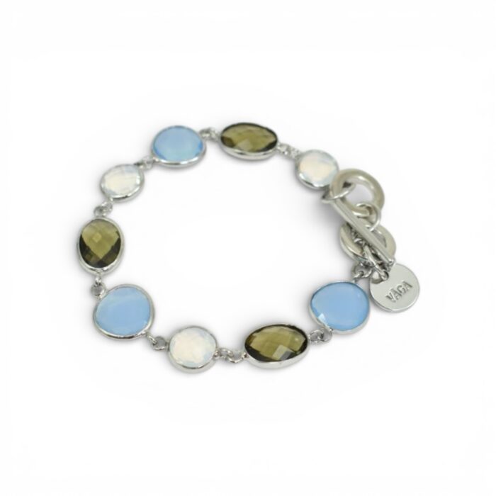 SLOANE ARMBAND MIX JEANSBLÅ/VITGULD