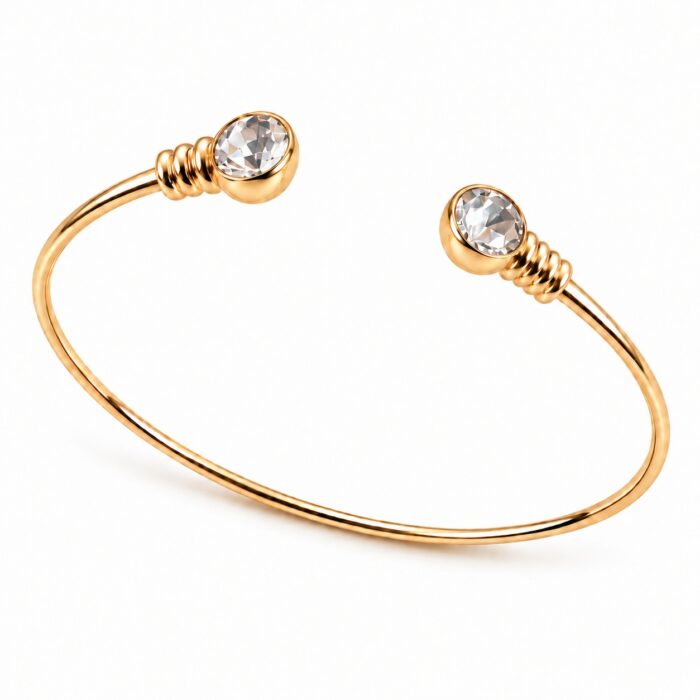 CRYSTAL STÅLBANGLE KLAR/GULD