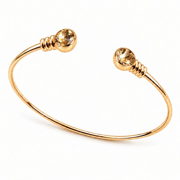 CRYSTAL STÅLBANGLE COGNAC/GULD