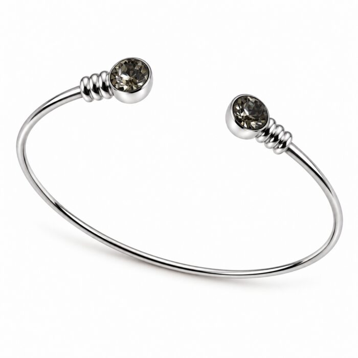 CRYSTAL STÅLBANGLE RÖKFÄRGAD