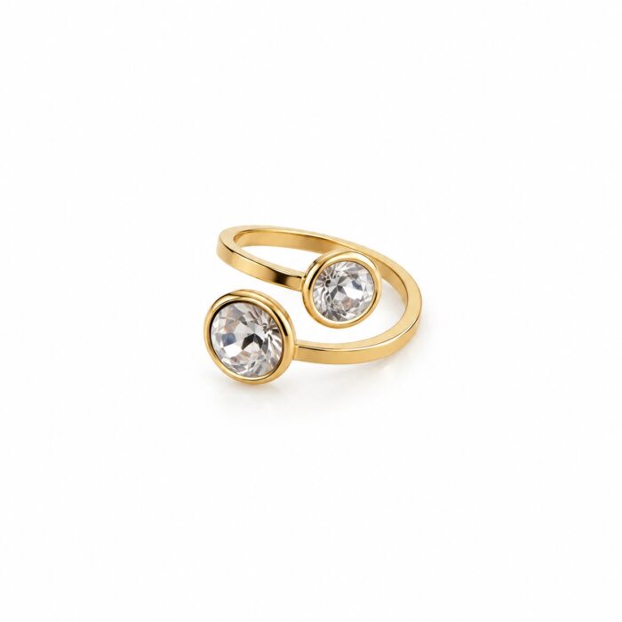 CRYSTAL RING KLAR/GULD