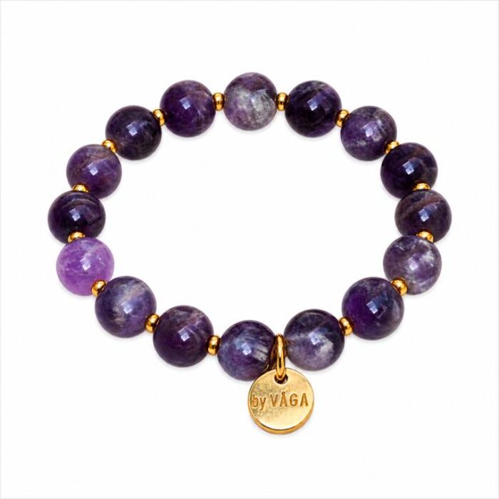 SLOANE BALL ARMBAND STÅL/GULD/AMETIST